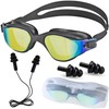 3 Pack Anti Fog UV Swim Goggles with Ear Plugs