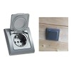 DELPHI Socket IP44 with Protection Lid Flush-Mounted Wet Room Rubber