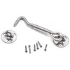 2 Packs Brushed Nickel 4”Hook and Eye Gate Door Latch,Solid