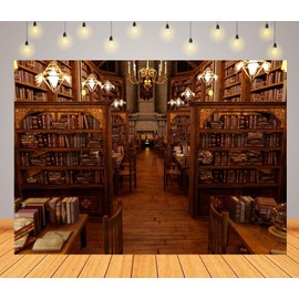 CORFOTO 5x3ft Magic Library Interior Backdrop Fantasy Magic Retro Interior Room Photography Background Magic School Wizard Party Decorations Student Teacher Portraits Photo