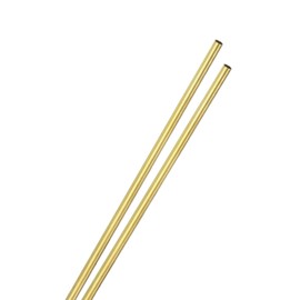 M METERXITY 2-Pack 300mm Brass Round Tube, 4mm OD 0.5mm Wall Thickness H65 Brass Seamless Tubing for Construction/Machining/DIY Crafting, Metal Straight Pipe [0.16x0.02x11.8IN]