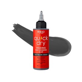 Red by Kiss Quick Dry Hair Bonding Glue, Professional Quick Dry, Strong & Long-Lasting Weave Adhesive, Formaldehyde Free, Aloe Vera & Biotin Infused, Quick Weaving & Hair Extensions (4 fl.oz)