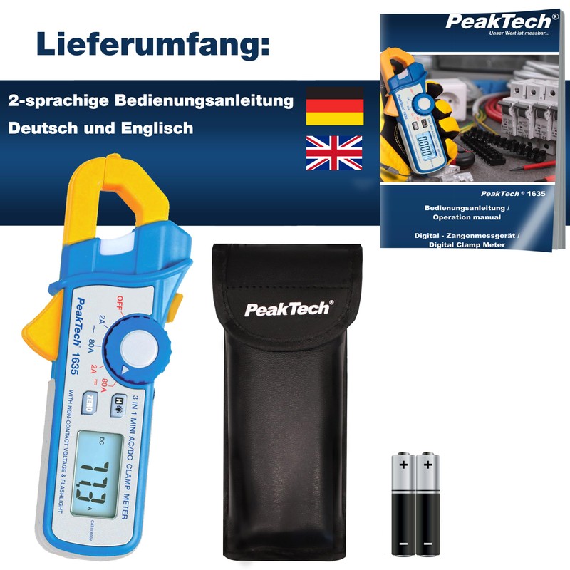 PeakTech P 1635 Power Clamp Meter/Leak & DIFFERENTIAL Current/Power Pliers