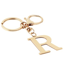 ORUZA Letter Keyring Alphabet Initial Keychain, Metal Letter Key Ring for Women Men Handbag Wallet Purses Letter (R)