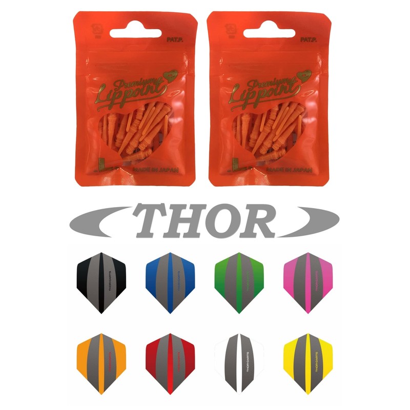 THOR-DARTS L-Style Dart Tips in Double Pack Flights (2 x