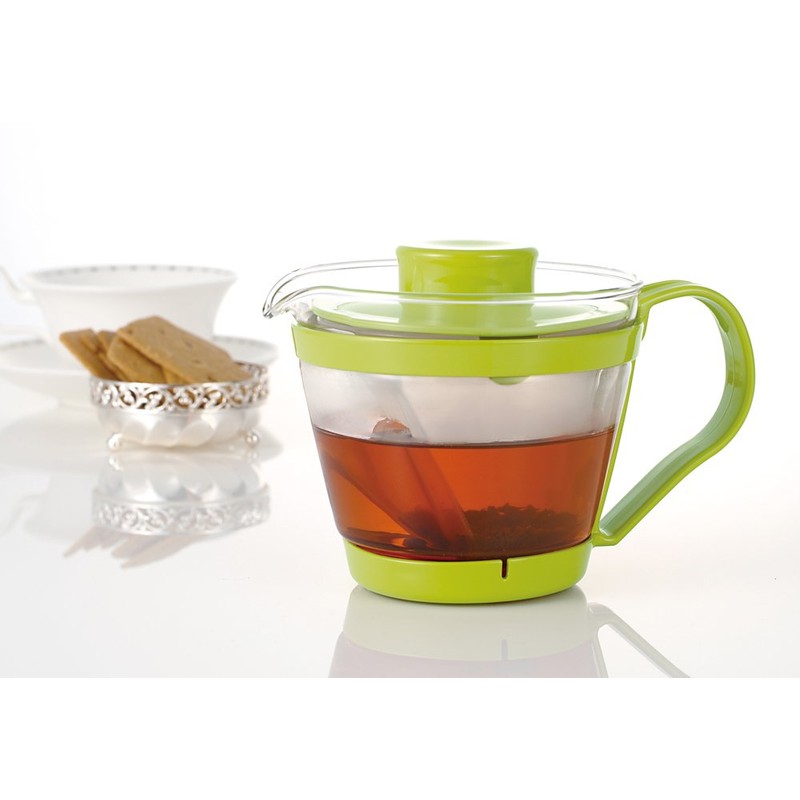 iwaki(イワキ) 耐熱ガラス ティーポット レンジのポット 茶器 グリーン 400ml K863-G