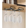 DAPJU 7 Inch Black Under Cabinet Wine Glass Holder Stemware