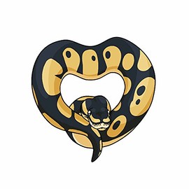 Ball Python Heart Snake Decal -Indoor and Outdoor use! (Phantom)