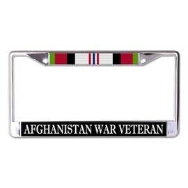 Afghanistan War Veteran Chrome License Plate Frame