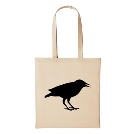 huuraa Cotton Bag Raven Gift Shopping Bag Natural 10 Litres Cotton Raven Accessory, natural
