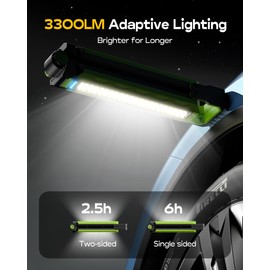 Work Light - 5200mAH Foldable Magnetic Under Hood Working Light with Hooks, Portable Magnetic Rechargeable Cordless 3300LM Job Site Lighting for Mechanic/Car Repairing/Garage