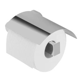 Geesa Wynk Toilet Roll Holder with Lid, Toilet Roll Holder Right, Colour: Chrome, 174 x 50 x 133 mm