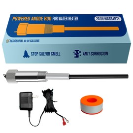 HertzEagle Powered Anode Rod for Water Heater, Electric Anode Rod for Water Heater, Eliminate Sulfur Smell in Well Water, Eliminate Rotten Egg Smell in Well Water C004