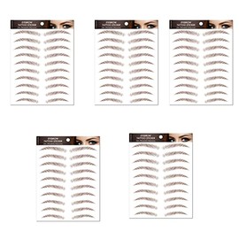 TEONEI Eyebrow Tattoos Stickers Safety Temporary Eyebrow Stickers (5 Sheets)