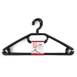 Pack of 5 Clothes Hanger Coat Premium Quality Strong Plastic Non-slip Rotating Hanger All Purpose Space-Saving For Jacket Trouser Dress Jeans Hangers (Black)