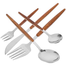 MAGICLULU Set De Cubiertos De Acero Inoxidable Con Mango - 15 Piezas De Tenedores Y Cucharas Para Uso En Hogar Y Restaurante