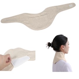 Neck Supporter with Hand Warmer Pocket, Hand Warmer, Cold Protection, Neck Warmer (Beige)