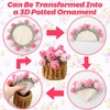 LLMSIX Handmade Rose Crochet Flower Coaster Set with Storage Basket