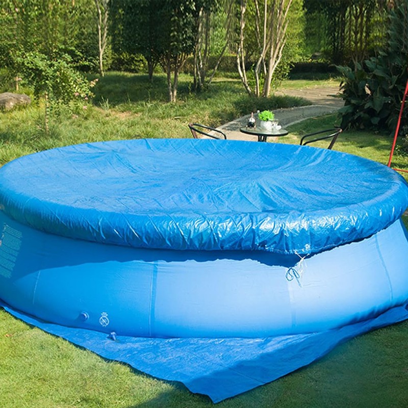 Round Pool Cover Dust Protector for Inflatable Family Pool Waterproof