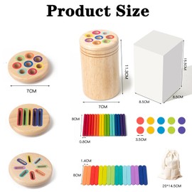 Lansls Montessori Toy from 1 2 3 Years, Sensory Toy Wooden Sorting and Stacking Toy Wooden Toy Plug-in Game, Colour Shape Sorting Game Children's Toy Educational Games Gift for Toddlers (C)