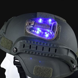 NECARL Tactical IR Helmet Light 4 Modes with Blue + White LED + IR Strobe/Constant, Airsoft Survival Signal Identification Lamp for Fast Wendy and More Helmets