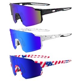 3 Pack Polarized Sports Sunglasses for Men Women Youth Baseball Fishing Running Cycling Golf Trekking TAC Glasses