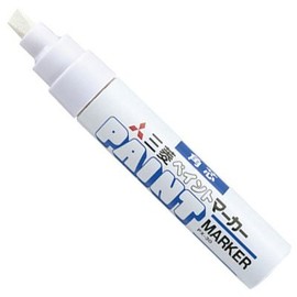Mitsubishi Pencil Paint Marker (Oil Pigment, Bold Square Core), White (Price for 10) PX30.1