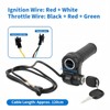 SWRXEarn Full Twist Throttle, 3-Pin Waterproof Ebike Throttle Grip with