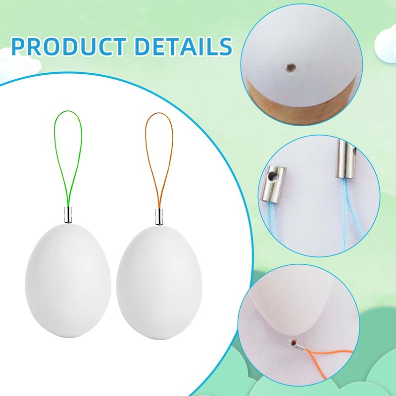 Easter Eggs for Painting and Hanging, Pack of 25 Easter