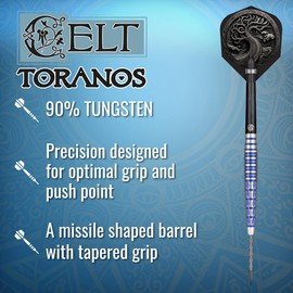 Shot! Celt Toranos Steel Tip Dart Set 90% Tungsten Barrels, Centre Weighted professional darts for bristle dartboard