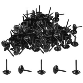 Moicstiy 200 Pcs Black Upholstery Tacks for Furniture, Metal Thumb Tacks Antique Upholstery Nails for Decorative (7 x 13mm)