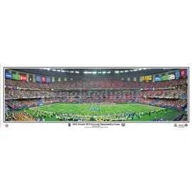 Everlasting Images LSU Tigers 2008 Allstate BCS National Championship Game at The New Orleans Superdome Stadium Panoramic Print - Standard Cherry Frame