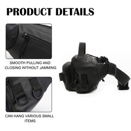 Fishing Tackle Bag Fanny Pack,Waterproof Fishing Tool Waist Bag with Adjustable Waist Strap for Fishing Hiking Running