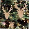 PRETYZOOM 10pcs Wooden Deer Head Cutouts Christmas Tree Wooden Christmas