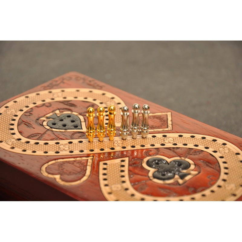 PALM ROYAL HANDICRAFTS 2 Track Cribbage Board Game Set with