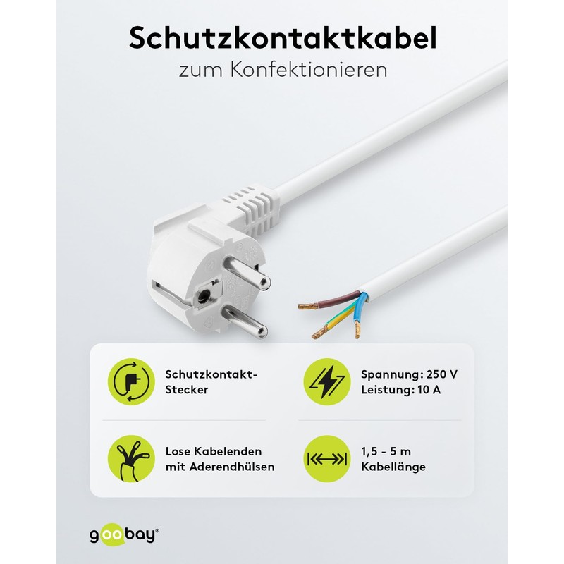 Goobay 93977 power cable White 1.5 m 93977, 1.5 m,