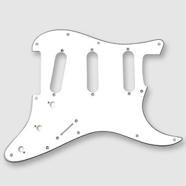 VANSON Premium Quality Scratchplate Pickguard DIRECT FIT for USA, MEX Fender, Stratocaster, Strat, SSS (3 Ply, White (W/B/W))
