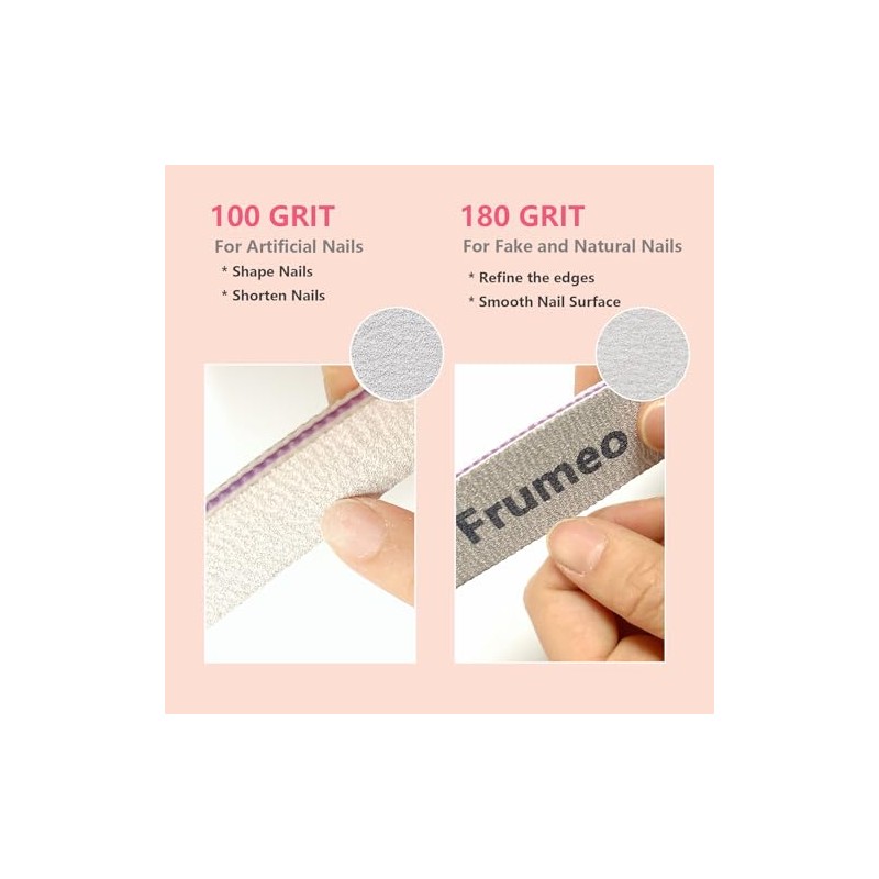 16 limas de uñas profesionales de grano 100/180, lavables, reutilizables