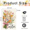RABUSOFA Happy Easter Floral House Flag 28x40 Inch Double Sided