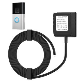 24V 500mA Doorbell Power Adapter with 16.4ft Cord Video Doorbell Transformer Compatible with Wyze,Ring, Nest Hello, Ecobee, Eufy, Sensi, and Honeywell Thermostats(Black)