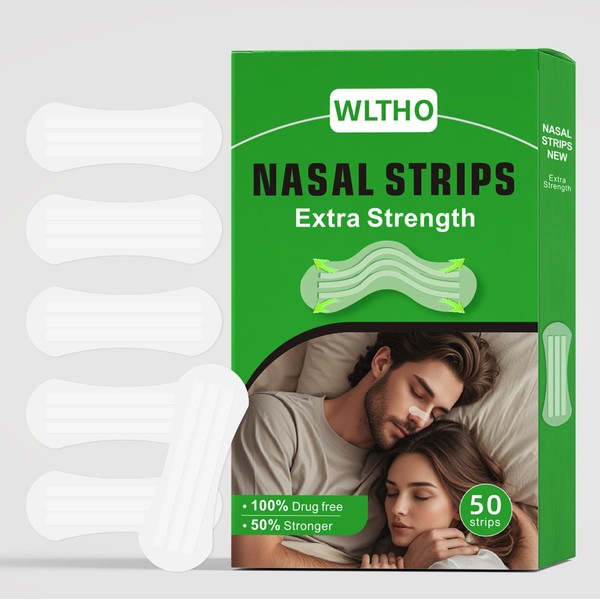 WLTHO 50ct Nasal Strips for Snoring Clear Nose Strips for