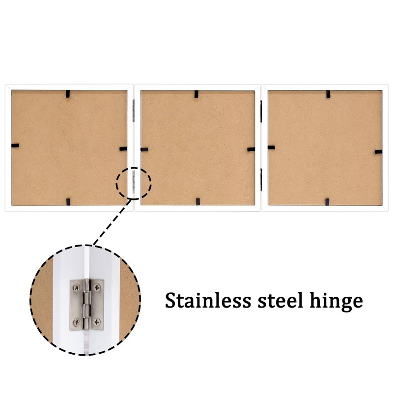 ORIVAN 5x5 Triple Picture Frame Hinged 3 Photos Folding Photo