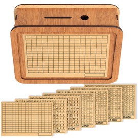 Wooden Money Saving Box, Money Cash Saving Challenge Box, Cash Vault Wooden Savings Box, Money Bank Box Wooden Money Boxes, Reusable Coin Bank Counter Piggy Bank for Adults (Sticker style)