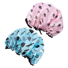 Beavorty 2pcs Shower Cap Cap Makeup Shower Cap Cap Bath Hat Double Layer Shower Cap Bath Cap for Hair Shower Caps Reusable Shower Hat Hair Shower Cap Pvc Blue
