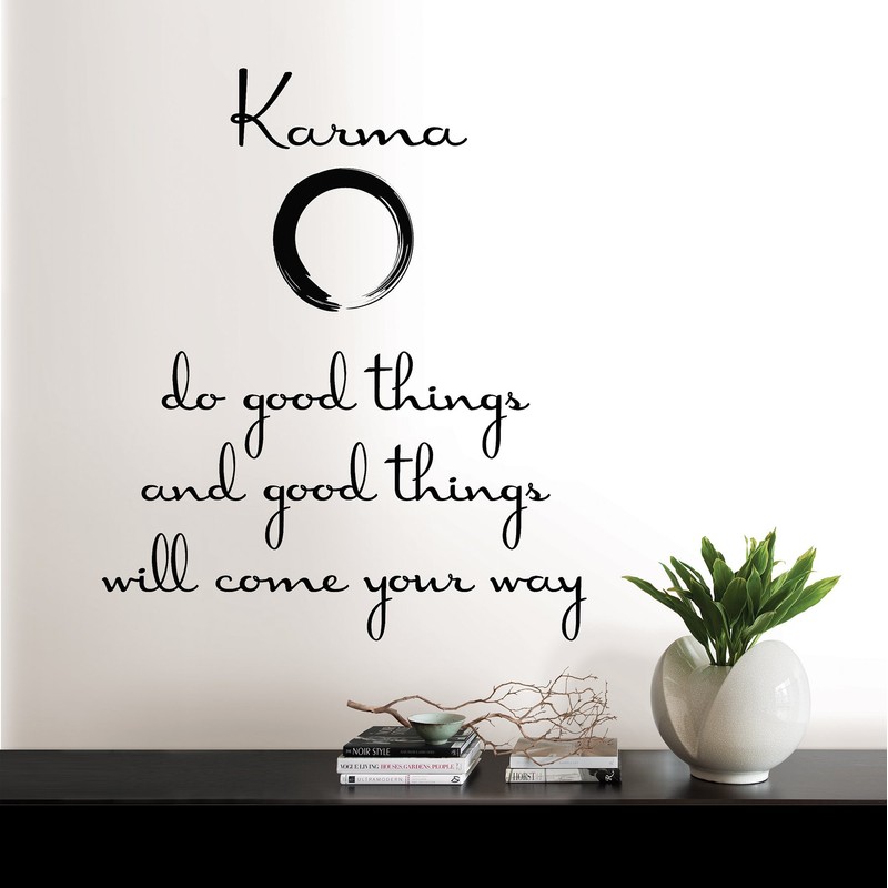 WallPops DWPQ2100 Karma Quote Wall Decal, Black
