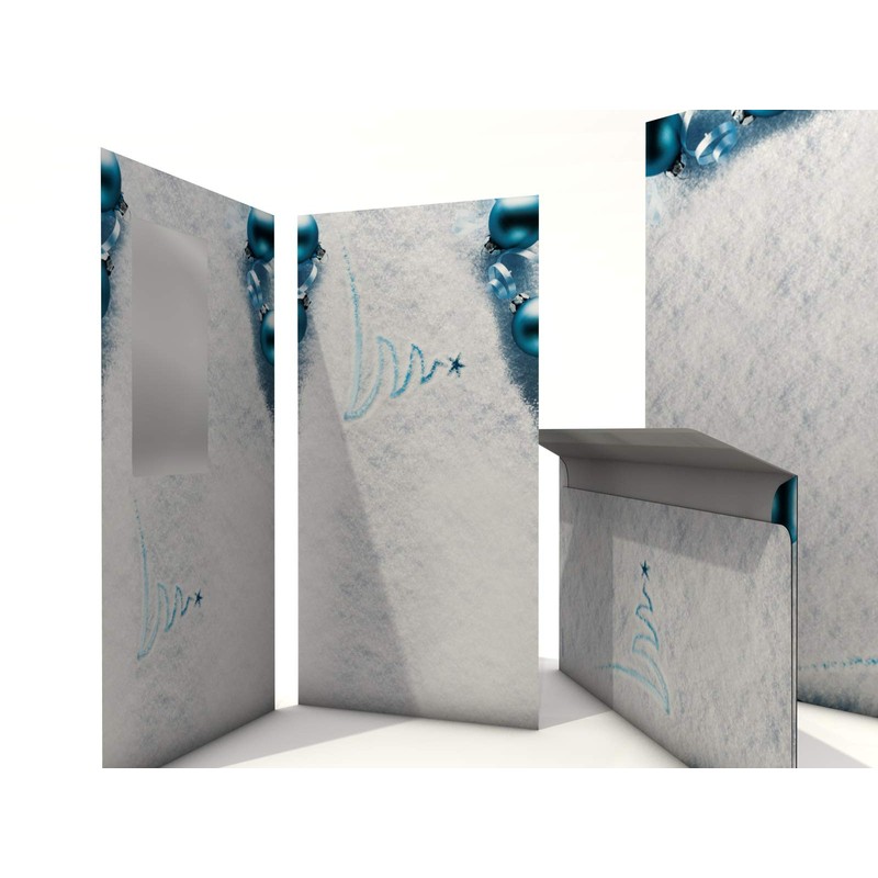 Christmas Letter Paper with Footprints in the Snow 50 Blatt