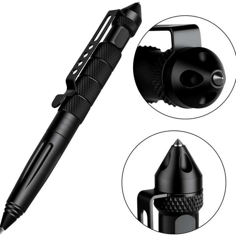 Lelukee Tungsten Steel Survival Tactical Writing Pen with Conical Pen
