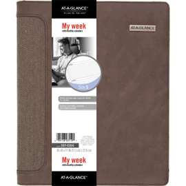 AT-A-GLANCE Day Runner Undated Harrison Leather Day Planner, 8-1/2-x-11-inch (307-0304), Brown