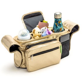 Ethan & Emma Universal Stroller Organizer. Elevate Your Experience w/Insulated Cup Holders, Diaper Storage, Secure Straps, Detachable Bag, Pockets for Phone, Keys, Toys. Smart Parents