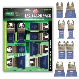 SMART 8 Piece Multi Tool Blade Set, 8 x High-Quality Multitool Blades, H8MAK